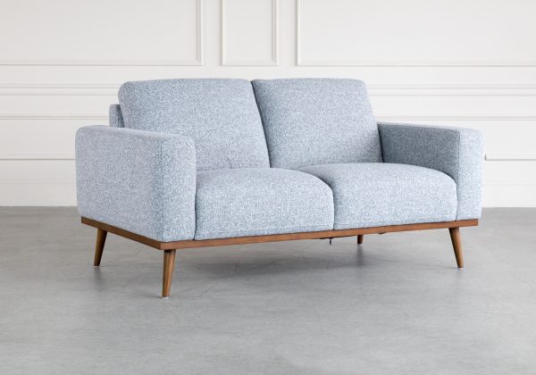 Safford Loveseat in Grey, Angle