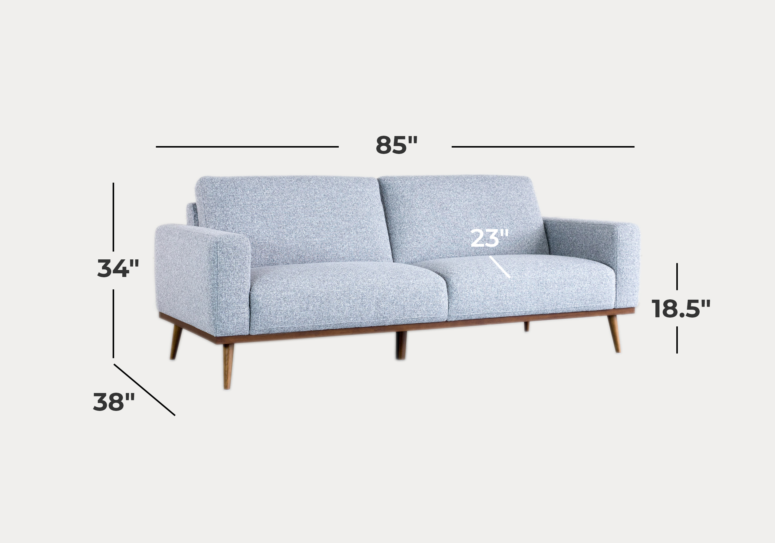 Safford Sofa - Dimensions Safford Sofa - Dimensions