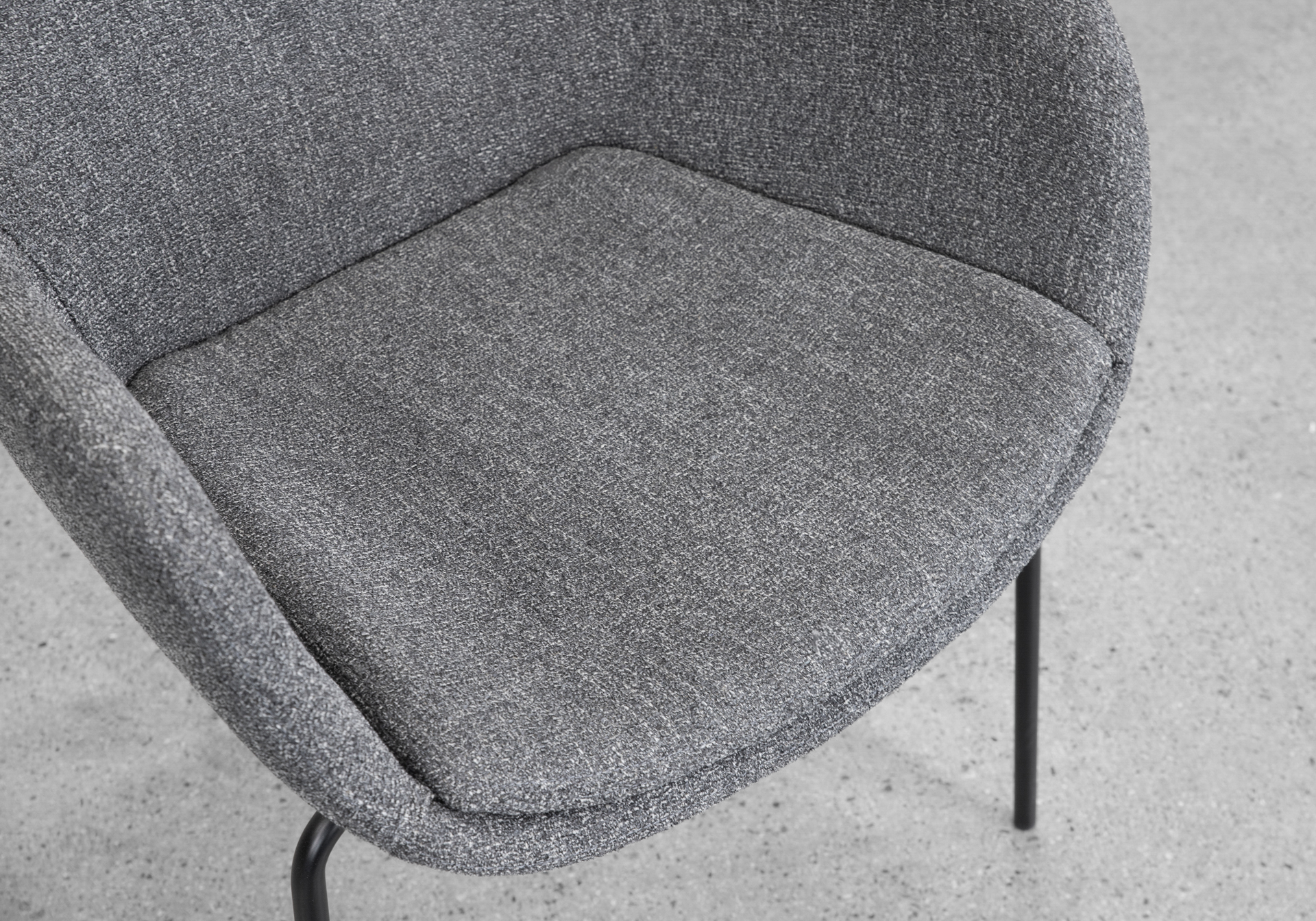 Zimmer Dark Grey Fabric Armchair - Close Up Zimmer Dark Grey Fabric Armchair - Close Up