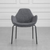 Zimmer Dark Fabric Armchair - Front Zimmer Dark Grey Fabric Armchair - Front