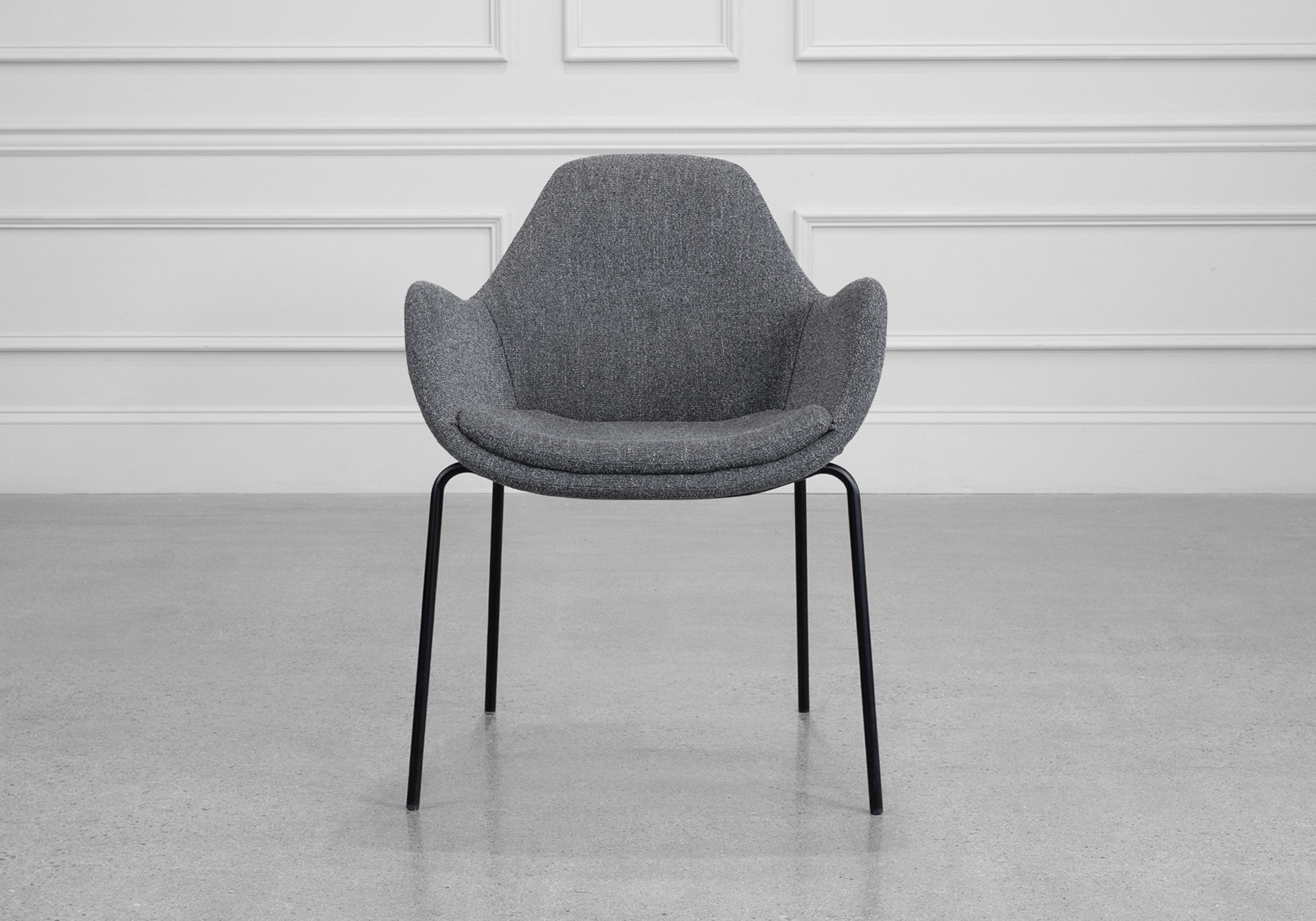 Zimmer Dark Grey Fabric Armchair - Front