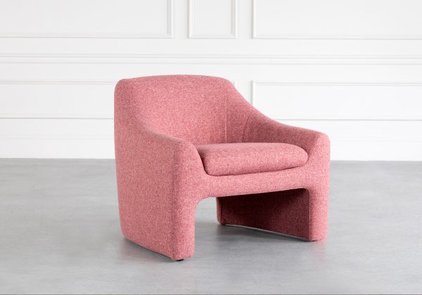 Bowie Chair in Coral, Angle