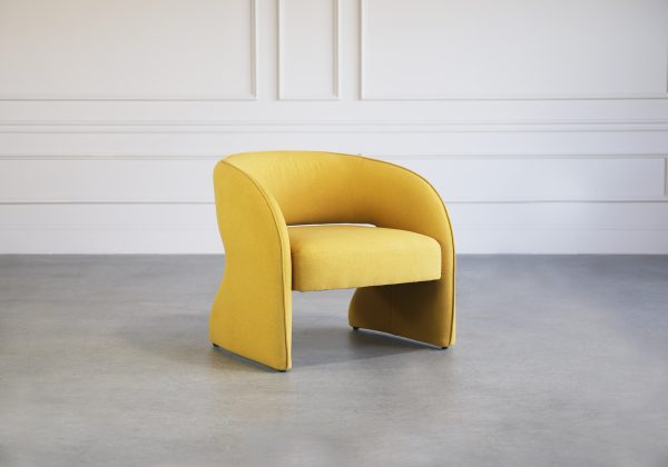 Eloy Chair in Mustard, Angle