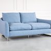 Glendale Loveseat in Blue Fabric, Angle