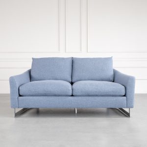Glendale Loveseat in Blue Fabric, Front, Feature