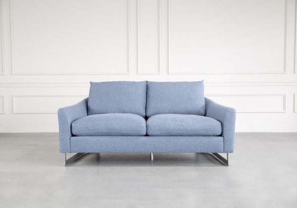 Glendale Loveseat in Blue Fabric, Front, Feature