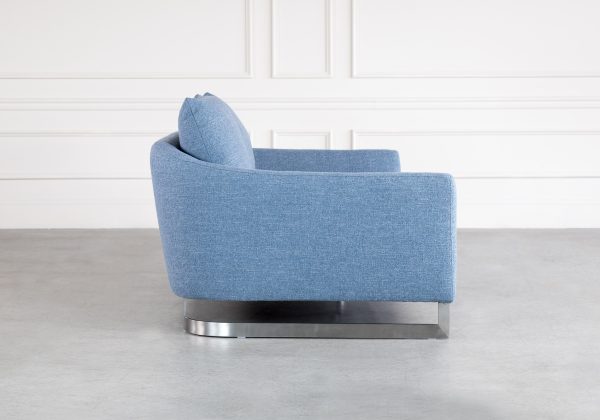 Glendale Loveseat in Blue Fabric, Side