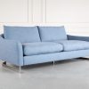 Glendale Sofa in Blue Fabric, Angle