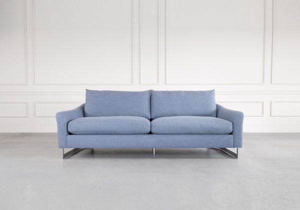 Glendale Sofa in Blue Fabric, Front, Feature