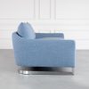 Glendale Sofa in Blue Fabric, Side