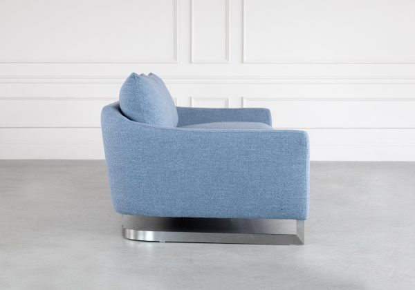 Glendale Sofa in Blue Fabric, Side
