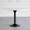 Lulie Table in White, Marble, Front