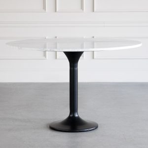 Lulie Table in White, Marble, Front