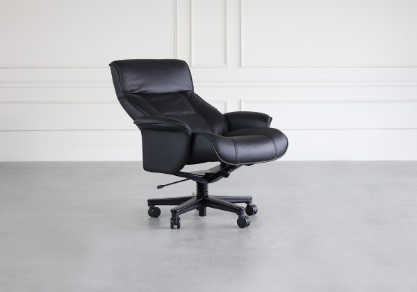 Nordic21 Office Chair in Black, Angle, Reclined