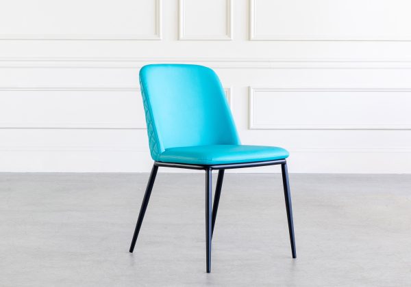 Trudy Dining Chair in Aqua,Angle