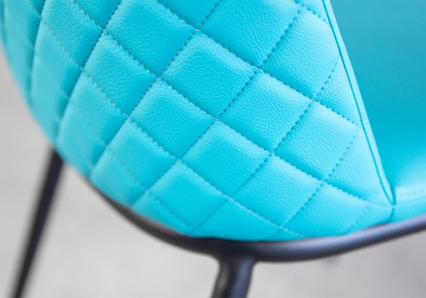 Trudy Dining Chair in Aqua, Detail