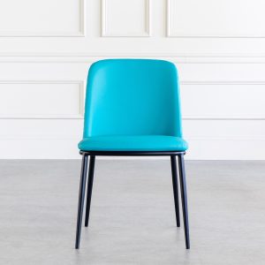 Trudy Dining Chair in Aqua, Front