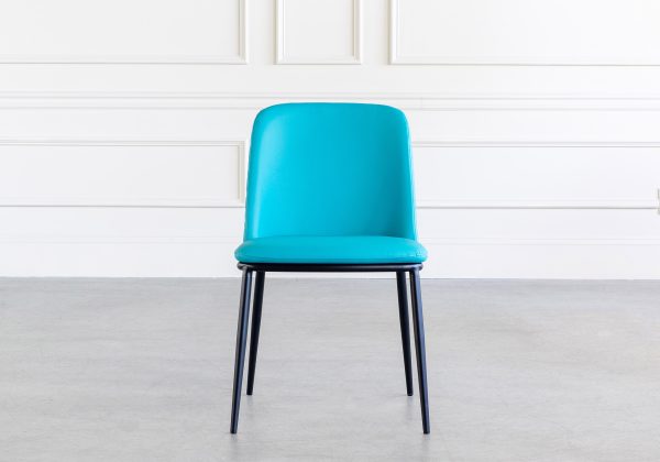 Trudy Dining Chair in Aqua, Front