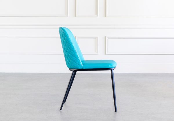 Trudy Dining Chair in Aqua,Side
