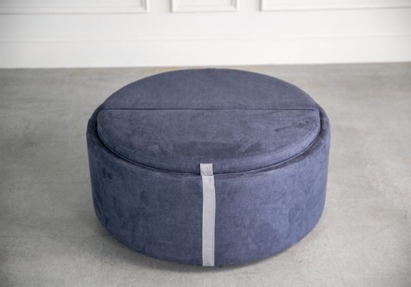 Miller Ottoman, Denim, Cushions