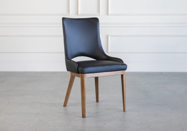 Modena Dining Chair in Black, Walnut, Angle