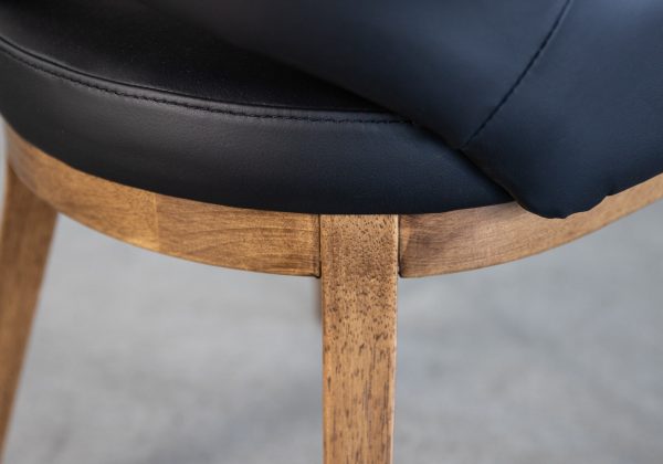 Modena Dining Chair in Black, Walnut, Detail