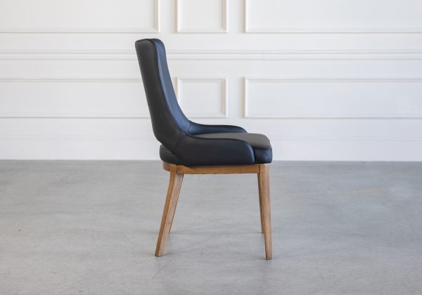 Modena Dining Chair in Black, Walnut, Side