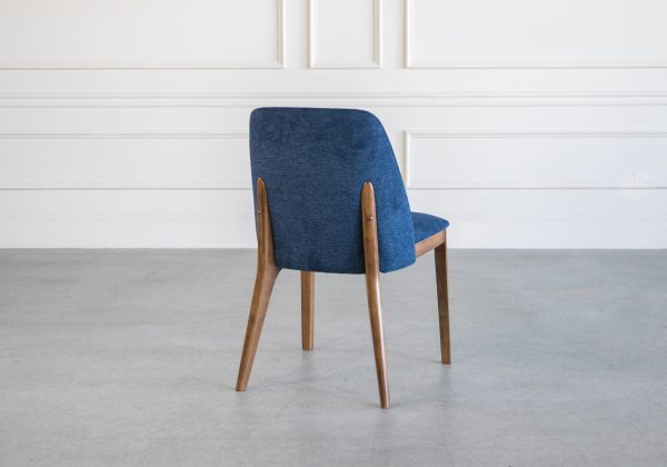 Parma Dining Chair in Navy, Walnut, Back