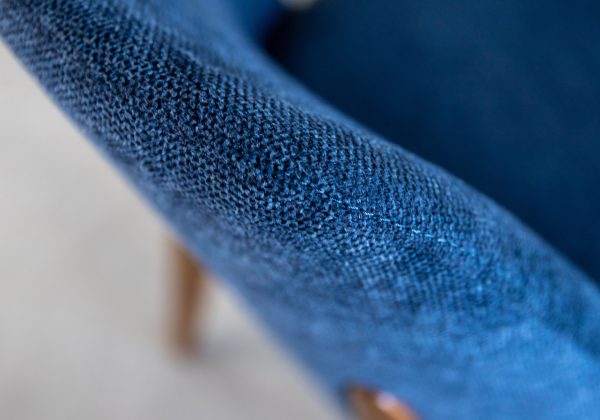 Parma Dining Chair in Navy, Walnut, Detail 2