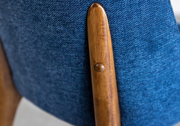 Parma Dining Chair in Navy, Walnut, Detail