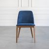 Parma Dining Chair in Navy, Walnut, Front