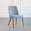 Pisa Dining Chair in Dark Grey, Walnut, Angle