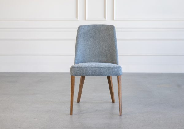 Pisa Dining Chair in Dark Grey, Walnut, Front