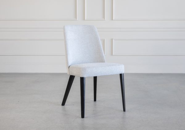 Pisa Dining Chair in Light Grey, Matte Black, Angle