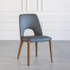 Trento Dining Chair in Iron, Walnut, Angle