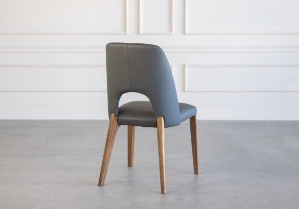 Trento Dining Chair in Iron, Walnut, Back