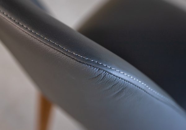 Trento Dining Chair in Iron, Walnut, Detail 2
