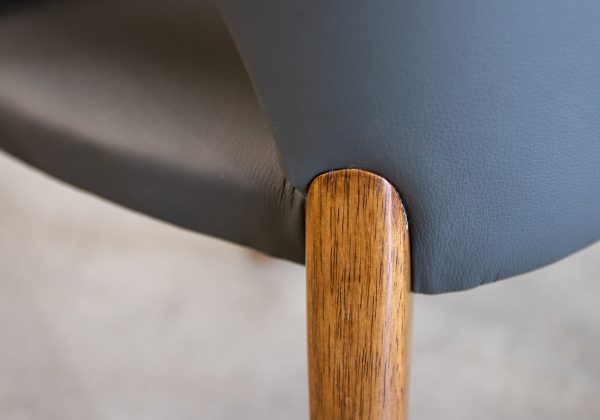 Trento Dining Chair in Iron, Walnut, Detail