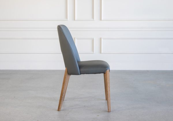 Trento Dining Chair in Iron, Walnut, Side