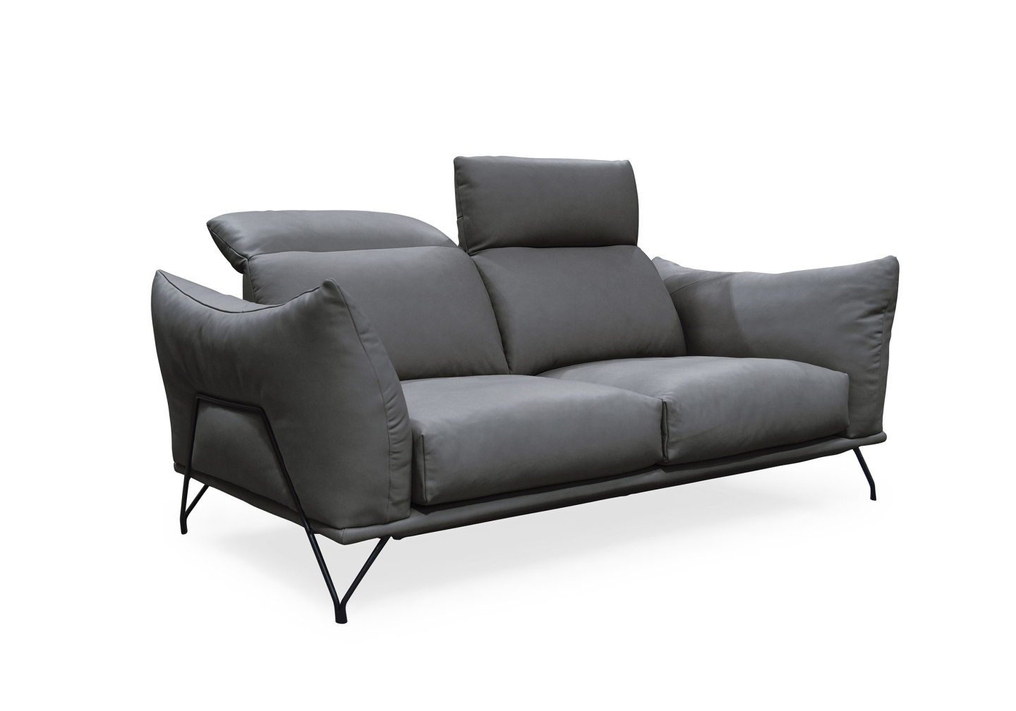 Genoa Dark Grey P8255 Sofa - Angle Headrest
