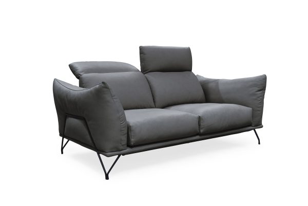 Genoa Sofa in Dark Grey, Angle, Headrest