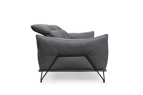 Genoa Sofa in Dark Grey, Side