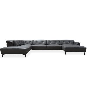 Rome Sectional in Dark Grey, Featured