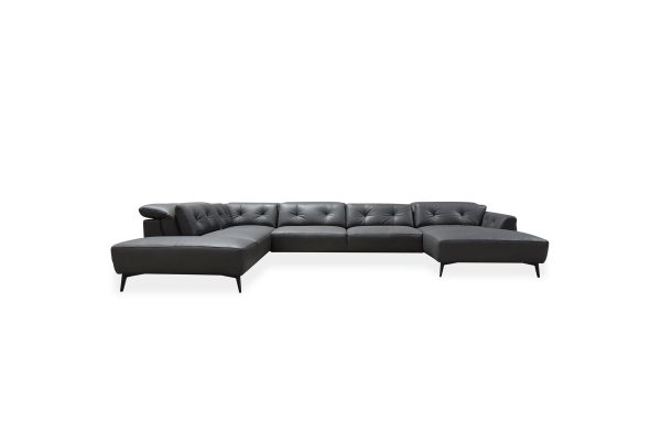 Rome Sectional in Dark Grey, Featured