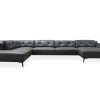 Rome Sectional in Dark Grey, Front, SL
