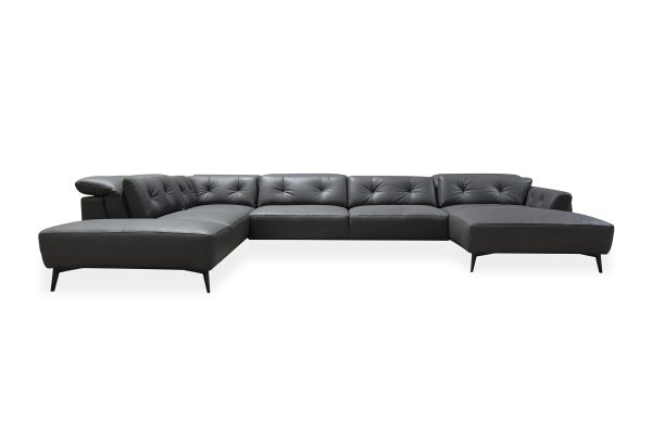 Rome Sectional in Dark Grey, Front, SL