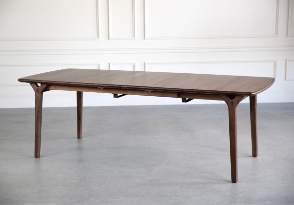 X-Ray Dining Table, Walnut, Angle, Extended