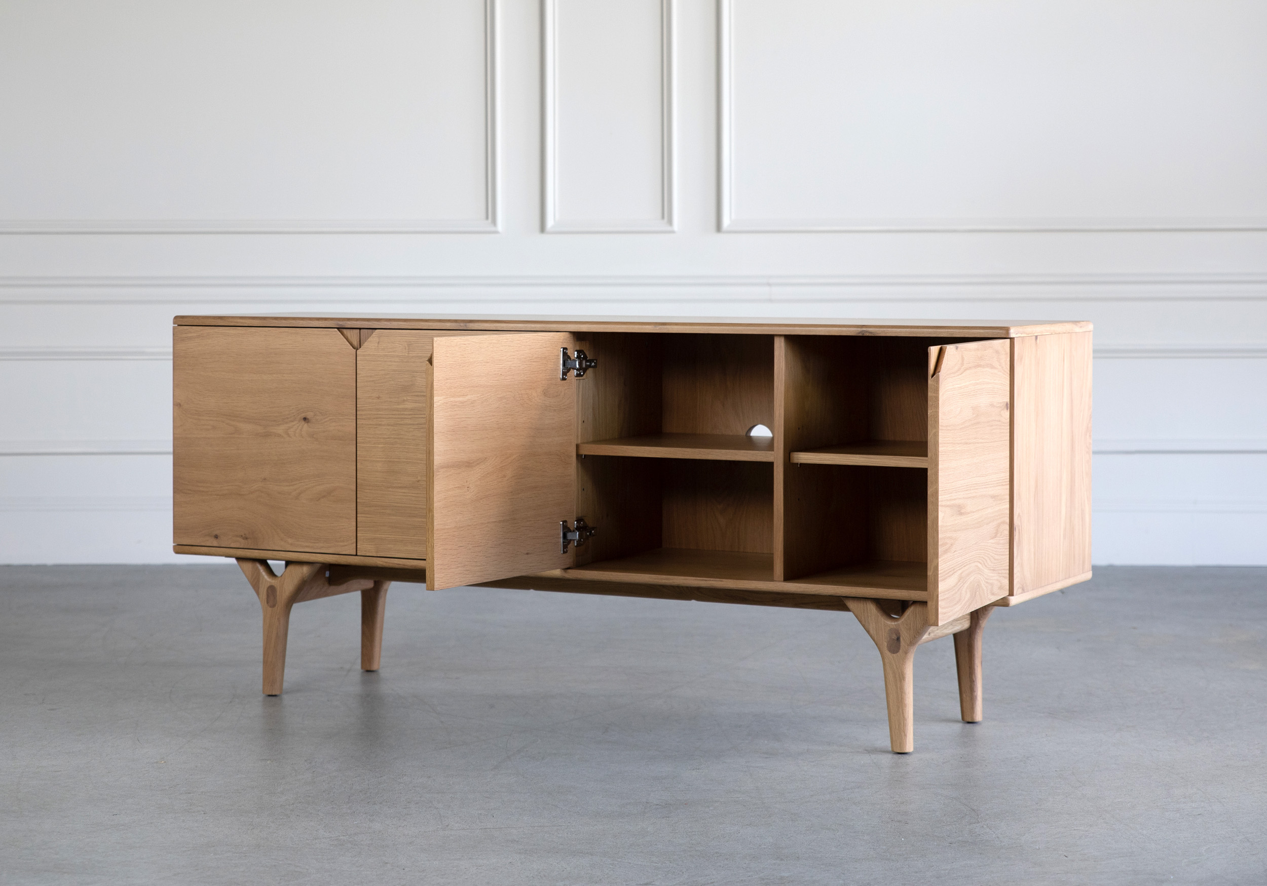 X Ray Sideboard Oak Angle Open X Ray Sideboard Oak Angle Open