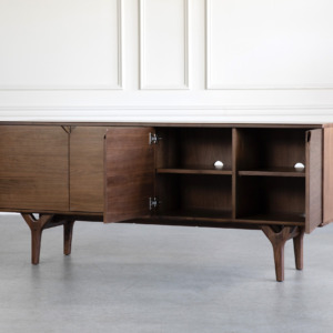 X Ray Sideboard Walnut Angle Open X Ray Sideboard Walnut Angle Open
