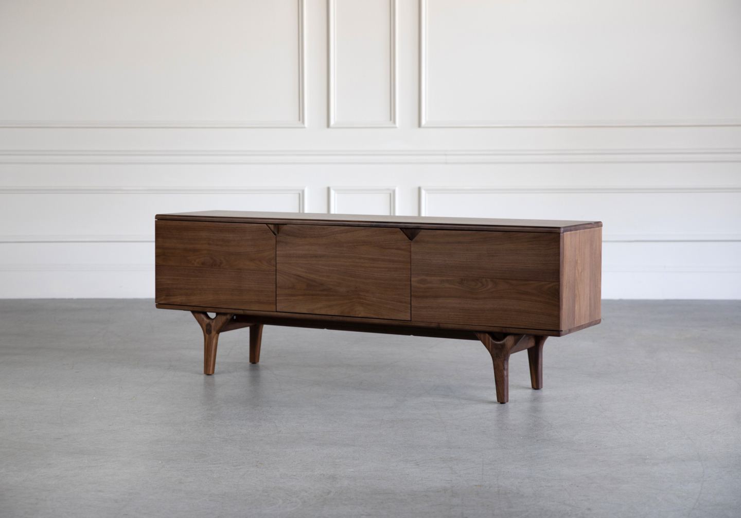 X Ray TV Unit Walnut Angle